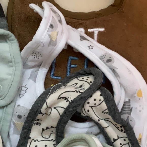 Mighty Cute Baby Bibs Set - Red, Gray, Brown - Picture 9 of 11